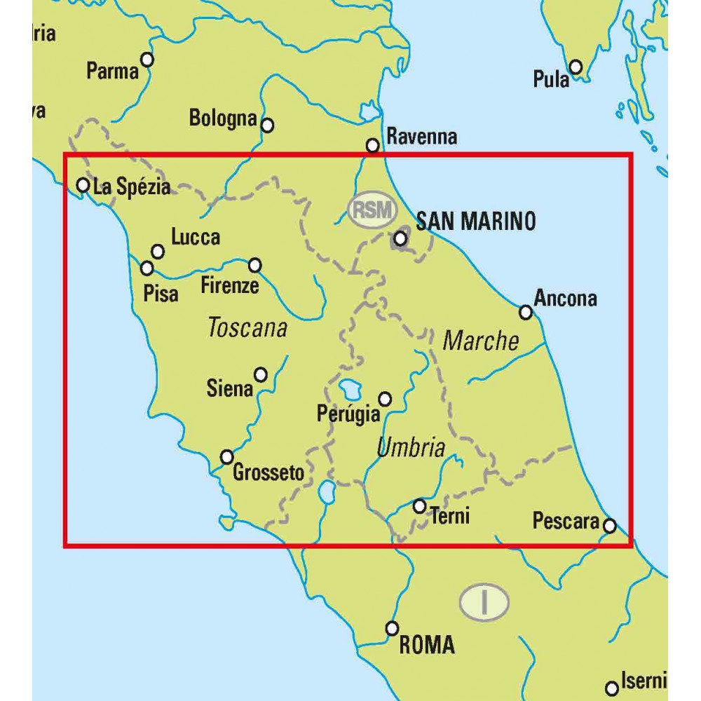 Toscana, Umbrien och Marche EasyMap